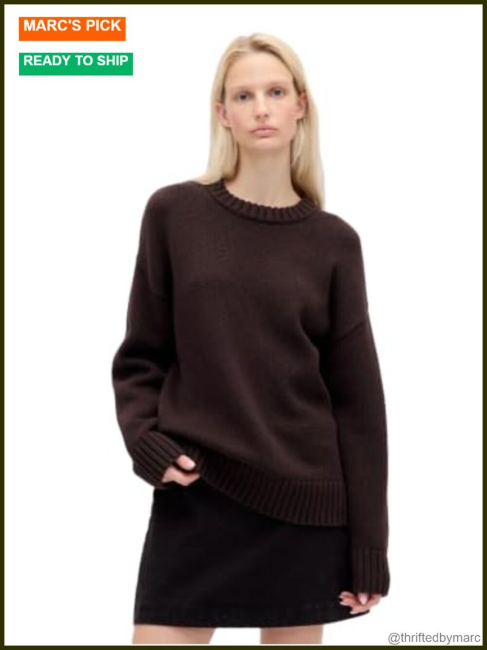 Oversized Boyfriend Cotton Crew Neck Pullover Sweater Loose Fit
